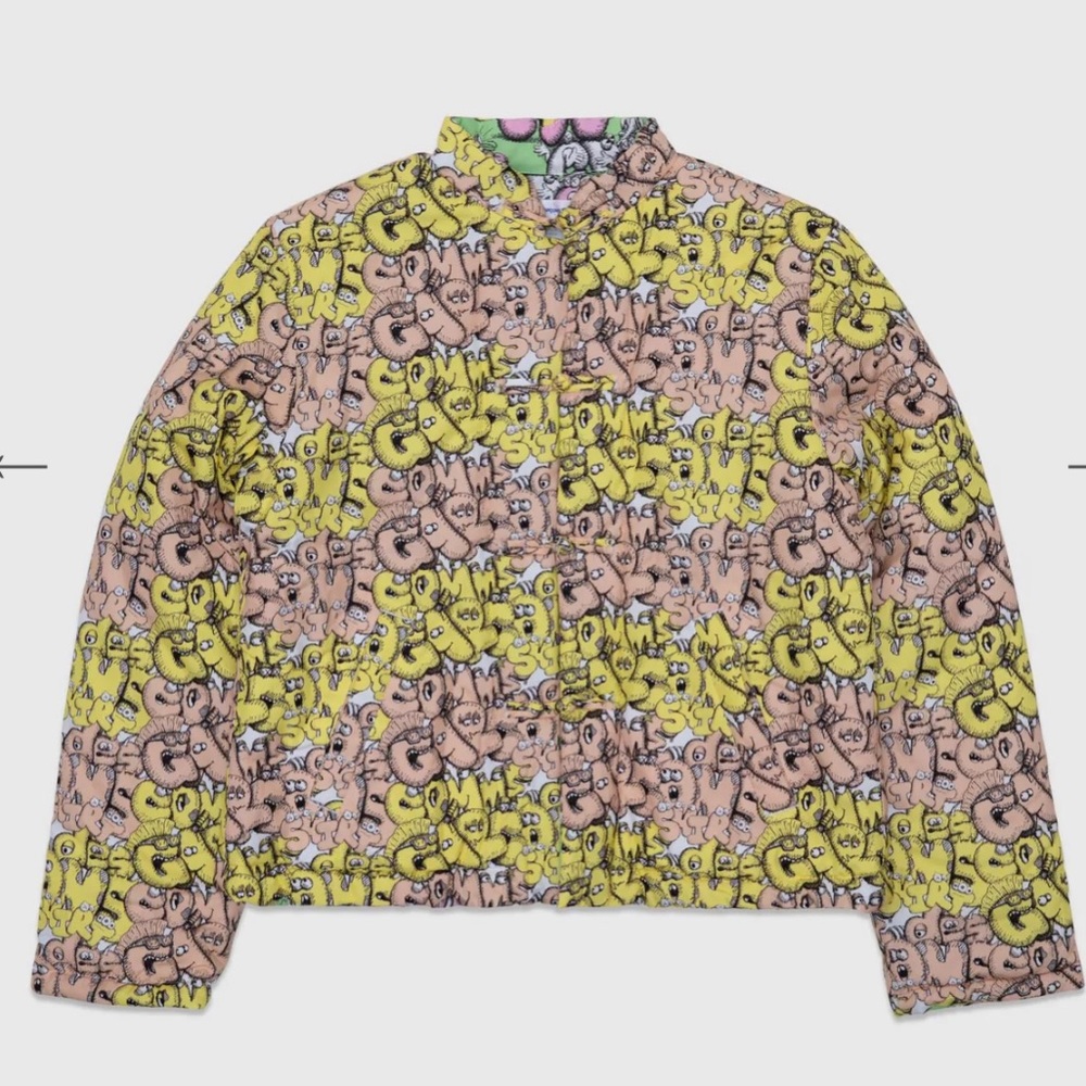 NWT-“KAWS" UNISEX-COMME DES GARÇONS SHIRT/JACKET-AUTHENTIC PADDED WOVEN Sz Large